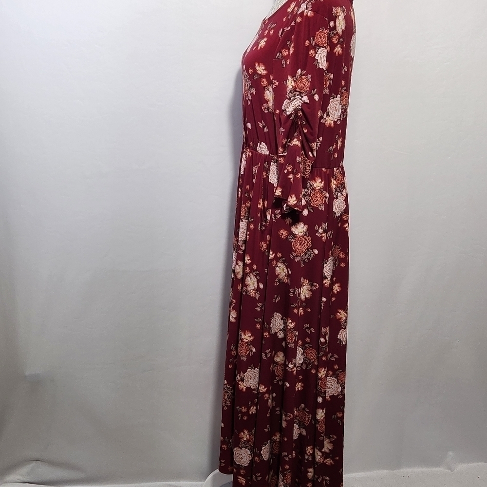 Torrid Dress Women Floral Print Empire Waist Pockets Scoop Neck 3/4 Sleeve SZ 10 - Picture 9 of 14